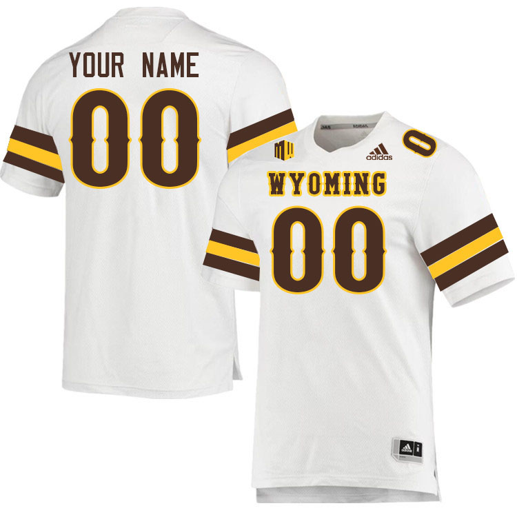 Custom Wyoming Cowboys Player's Name And Number Football Jeseys-White